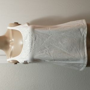 Cream tank top with sequins